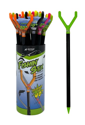 Fishin Stix FST1 30 Inch Extendable Rod Holder Trident Head Assorted Colors | 899644000039