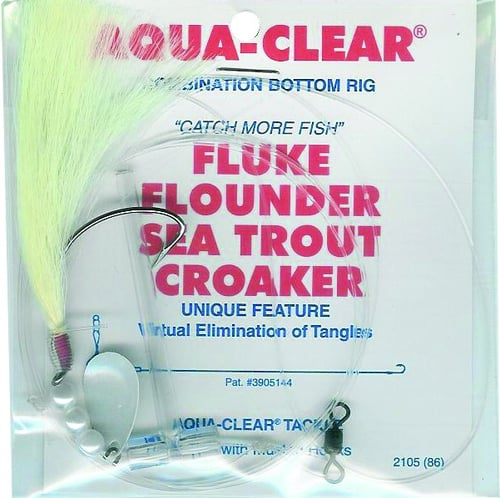 Aqua Clear FW4ESW Single Leader Fluke/Flounder/Trout Wht Hair | 692760121608