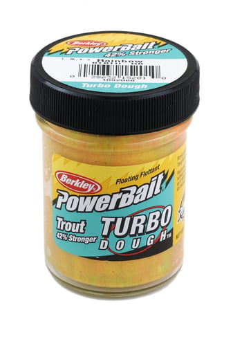 PowerBait Turbo Dough Trout Bait Color Jar Size Rainbow Material 1.8 oz PureFishing Matl  1092060 Other Notes Style/Yds/Test, etc - HMEs Safety Vest constructed of a s | 028632152010