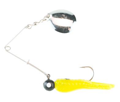 Johnson BSVP1/8YBD Beetle Spin Jig 1 1/2 Inch, 1/8oz, Yellow/Black Dot | 022021500277