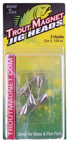 Leland 87657 Trout Magnet 5pc Jig Heads 1/64oz Nickel | 654296876575