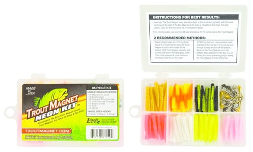 Leland 87659 Trout Magnet Neon Kit 1/64 oz, 12 Hooks, 70 Bodies and | 654296876599