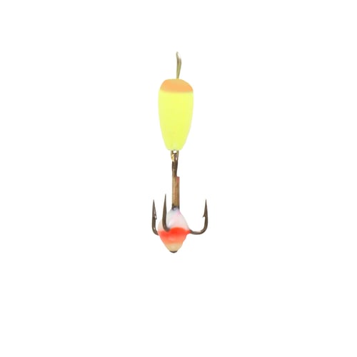 Clam 10932 Drop Spoon, Size 16 1/32oz, Chartreuse/Orange Glow