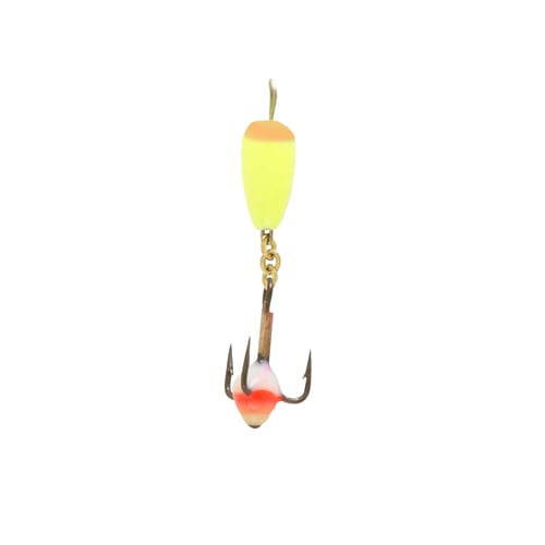 Clam 10938 Dropper Spoon, Size 16 1/32oz, Chartreuse/Orange Glow