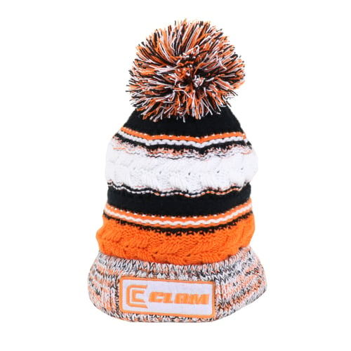 Clam 10957 Orange Knit Pom Stocking Hat