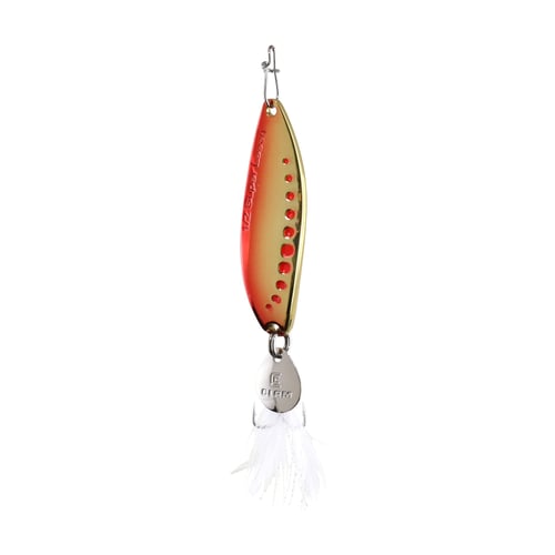 Clam 110903 Super Leech Flutter Spoon, Size 4, 1/2oz Red Gold