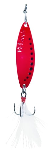 Clam 112663 Leech Flutter Spoon 1/8oz, Size 10, Glow Red