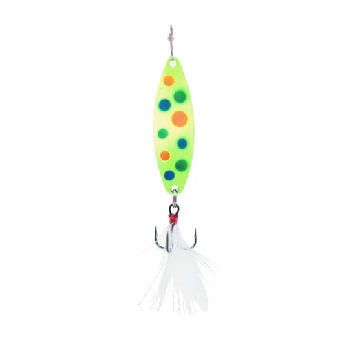 Clam 14311 Panfish Leech Flutter Spoon, 1/32oz, Size 14, Glow Chart