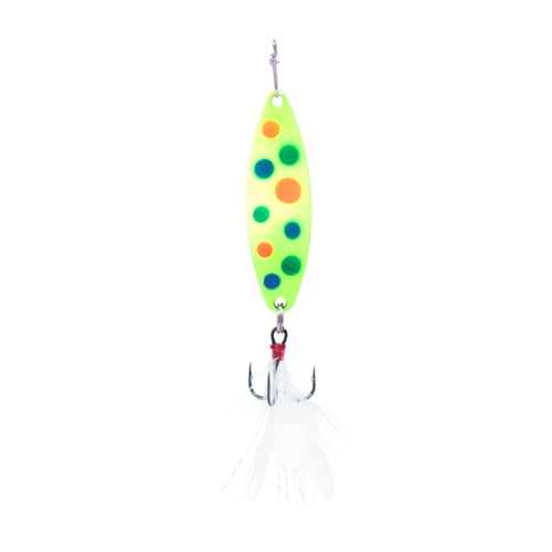 Clam 14329 Leech Flutter Spoon 1/8oz, Size 14, Glow Chart