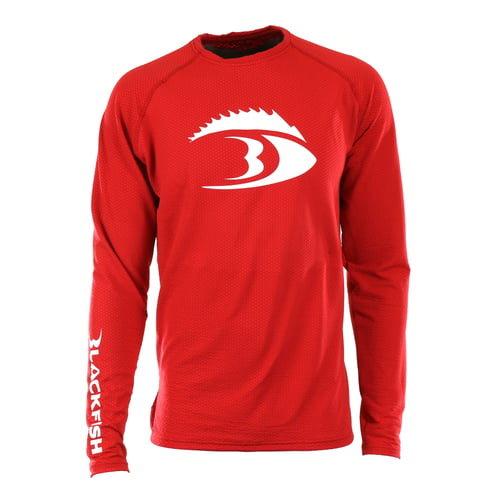 Blackfish 14831 CoolCore UPF Angler Long Sleeve - Fin (Red/White) size M