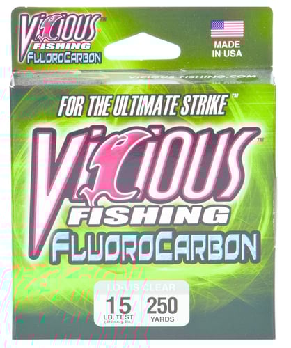 Vicious FLO15 Fluorocarbon Line 15lb 200yd Clear | 876152000980