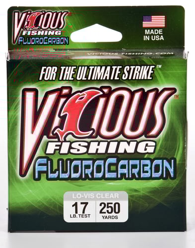 Vicious FLO17 Fluorocarbon Line 17lb 200yd Clear | 876152002380