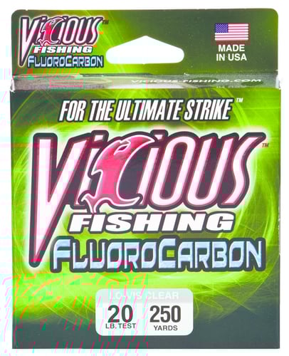 Vicious FLO20 Fluorocarbon Line 20lb 200yd Clear | 876152000997