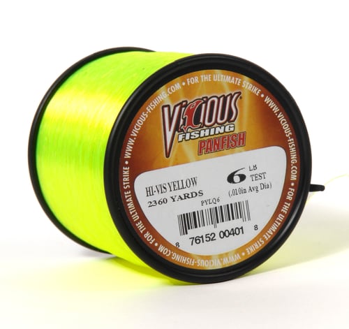 Vicious PYLQ6 Panfish Mono 1/4lb 2360yd HiVis Yel | 876152004018