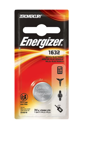 Energizer ECR1632 Lithium Coin Battery CR1632 Clip Strips