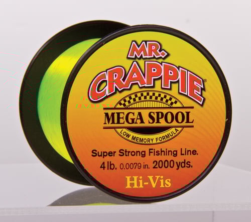 Mr. Crappie MC4HV Monfilament Line Mega Spool 4lb 2000yd HiViz | 815227011797