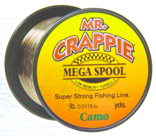 Mr. Crappie MC6CM Monfilament Line Mega Spool 6lb 1500yd Camo | 815227011841