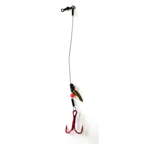 Woodstock EZTR-4 #4 RED TREBLE HOOK & 6 IN. 20LB WIRE FOR TIP-UPS