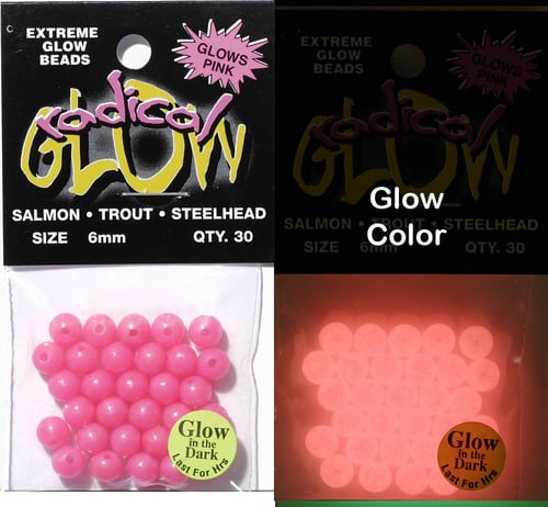 Radical Glow 50265 Beads 6mm Powerful Pink Glow 30Pk | 096951502656
