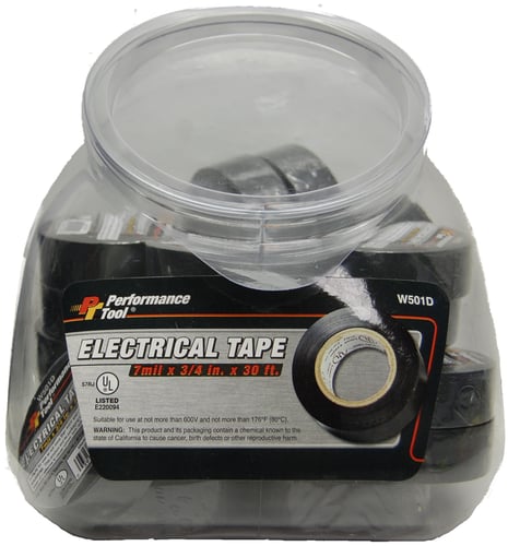 Performance Tool PERFW501D Electrical Tape Fishbowl 3/4