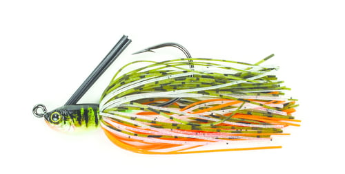 Lunkerhunt SKJN02 Natural Skirted Swim Jig, 3/8 oz, 4/0 Hook, Perch