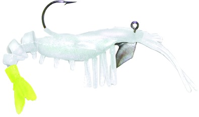 Vudu EVS201616 Baby Shrimp, 2 Inch 1/16 oz, White/Chartreuse Tail | 096077422166