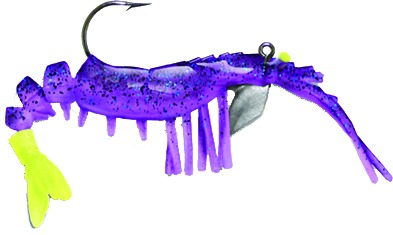 Vudu EVS201631 Baby Shrimp, 2 Inch 1/16 oz, LSU Purple/Chartreuse | 096077422319