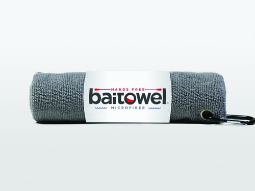 Baitowel BT-GRAY Fishing Towel w/Clip Overcast Gray