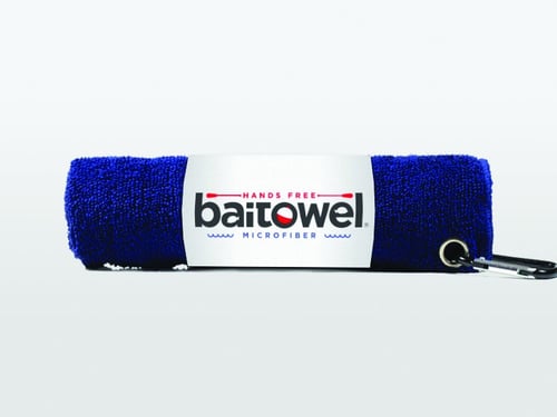 Baitowel BT-NAVY Fishing Towel w/Clip Navy Blue
