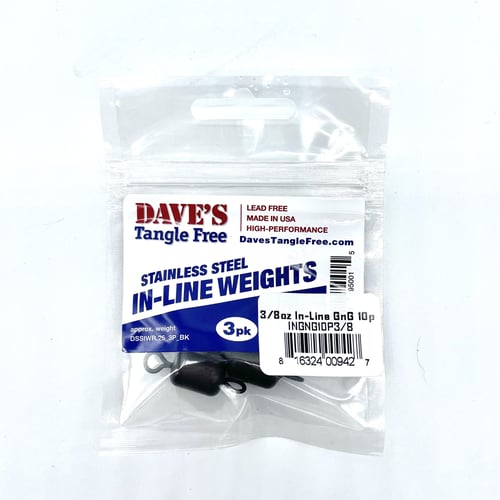 BnR Tackle INGNG3P3/8 3/8oz. Steel InLine Weight 3Count GrabnGo | 816324009397