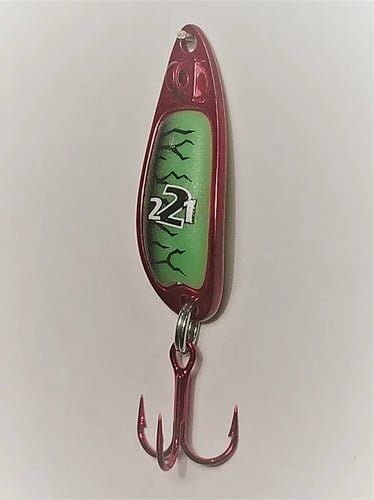 Venom 9.3009 Inferno 221 Flutter Spoon 8 42mm Red W/Green Glow | 850109007826