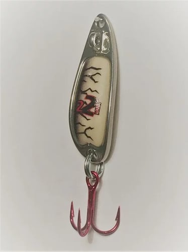 Venom 9.3002 Inferno 221 Flutter Spoon 8 42mm Nickel W/Green Glow | 850109007840