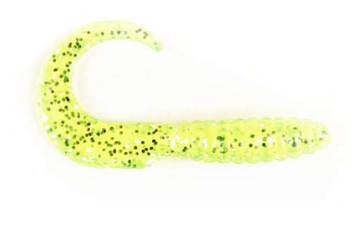 X Zone 33308 2 Inch Swirl Tail Grub 308, Chartreuse Shine 24/Pack | 824590301527