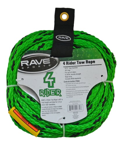 Rave Sports 02332 1-Section 4-Rider Tow Rope