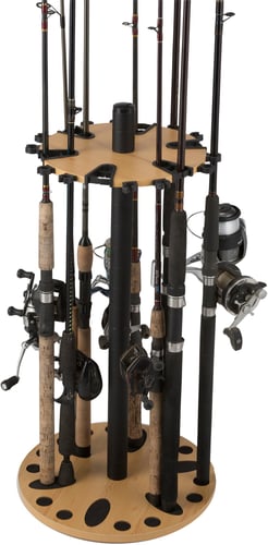 Rush Creek 382001 Round Wooden Rod Rack, Holds 24 Rods | 858316006007