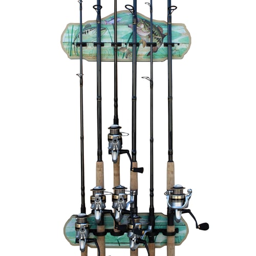 Rush Creek 602000 Guy Harvey Bass 6 Rod Wall Rack | 850001344821