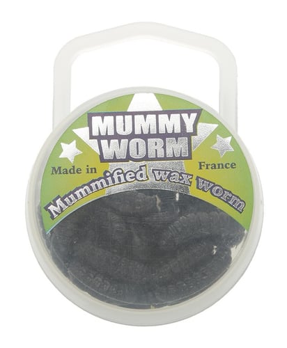 Eurotackle 00112 Mummy Worm Preserved wax worms, Black, 35+/pack