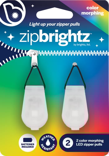 Brightz A2922 Zip Brightz Color Morphing LED Zipper Charm, 2pk | 811860032922