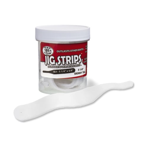 Fat Cow FATST5GW Jig Strips Skinny Tail 51/4 X 5/8 Scented 8ct | 851927007005