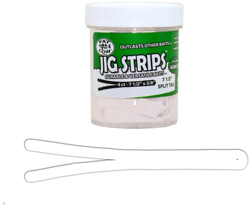 Fat Cow FATSPLT7GW Jig Strips Split Tail 7 1/2 Inch X 5/8 Inch Scented | 851927007203