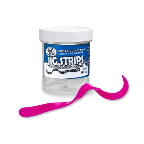 Fat Cow FATEEL5HB Jig Strips Eel Tail 5 1/2 Inch X 1/2 Inch Scented 8ct | 851927007258