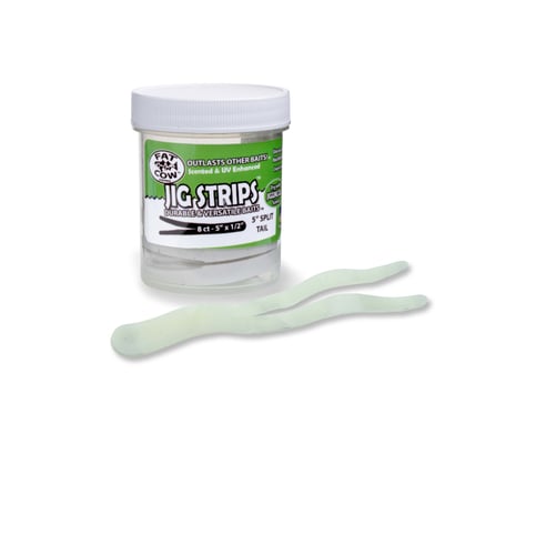 Fat Cow FATSPLT5GL Jig Strips Split Tail 5 Inch X 1/2 Inch Scented 8ct | 851927007470