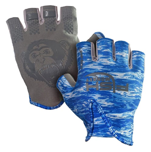 Fish Monkey FM18-BLWTRCAM-M Stubby Guide Glove, UPF 50+, Short Stubby