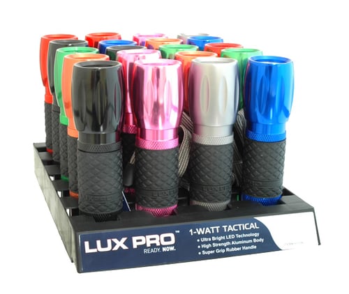 LuxPro LP800 TAC LX 160Lumen Flashlight Asstd Colors, 20pc Tray