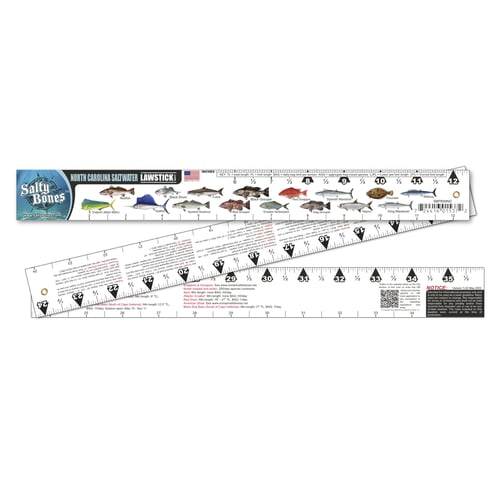 Salty Bones SBFR99NC Folding Fishing Ruler with North Carolina | 724416015372