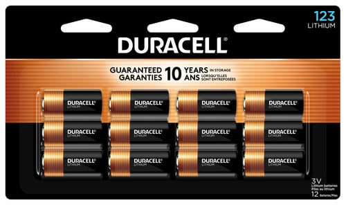Duracell DURDL123AB12PK Dl123 Lithium Battery 12 Pack | 041333037509