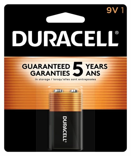Duracell DURMN1604B1Z 9 Vcoppertop Alkaline Battery, Carded 1 Pack | 041333116013