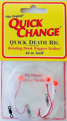 Quick Change QD13 Quick Death Bead Rig #2 QD Red Hook, 5mm Red Bead