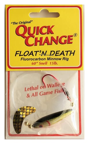 Quick Change MW2 Float'n Death- Fluorocarbon Minnow Rig - WING-