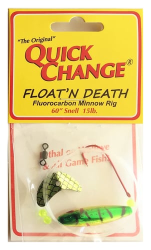 Quick Change MW3 Float'n Death- Fluorocarbon Minnow Rig - WING-